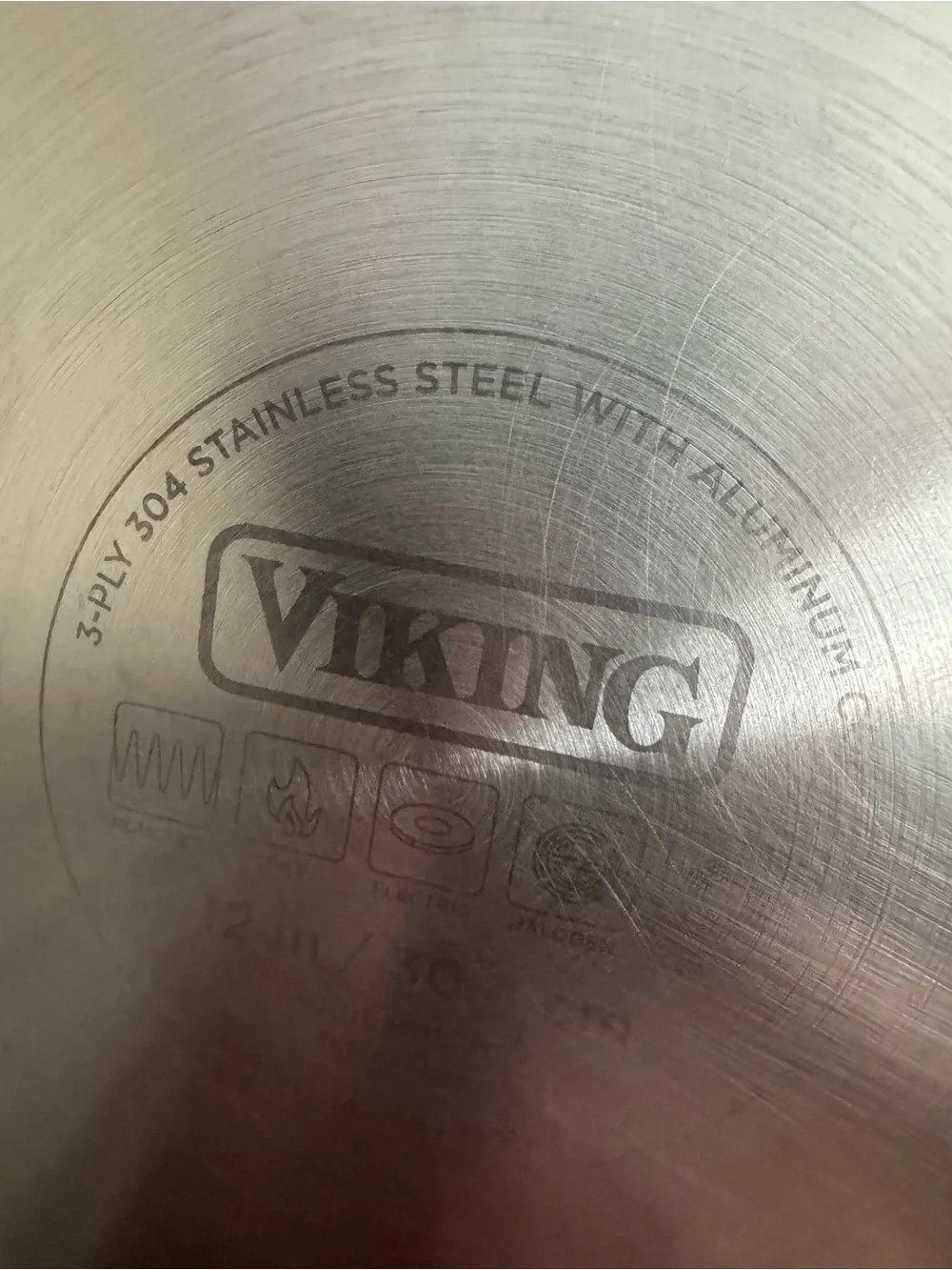 Viking 3-Ply 304 Stainless Steel 12” Fry Pan Skillet Aluminum Core Copper Handle